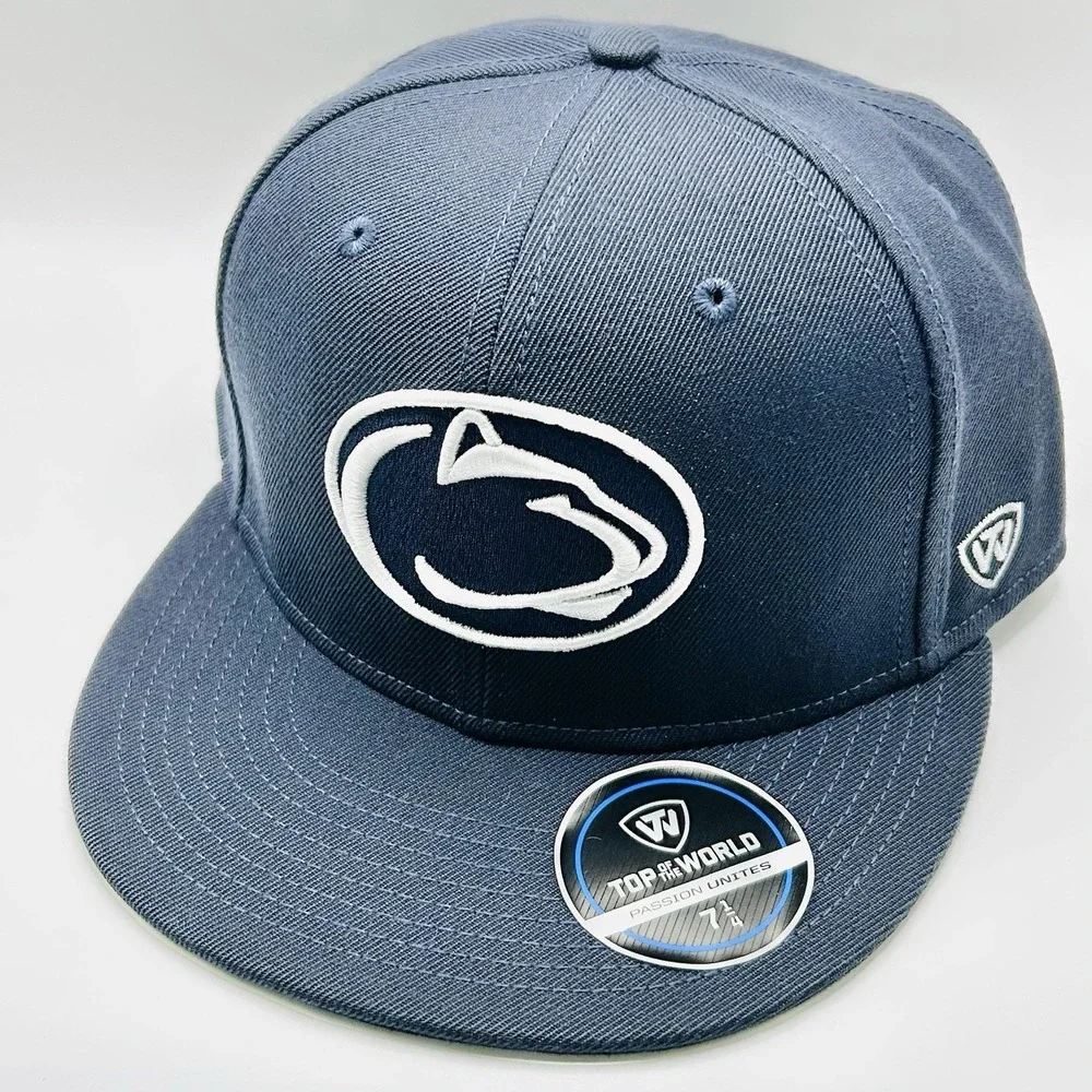 Penn State Nittany Lions Top of the World Logo Fitted Hat Cap 7 1/4 NCAA Blue